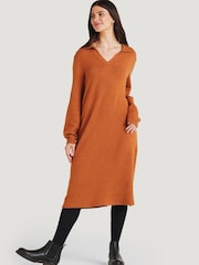 Thought Natural Corinia Organic Cotton Knitted Shift Dress - Image 4 of 6