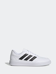 adidas White/Black Courtblock Trainers - Image 1 of 9