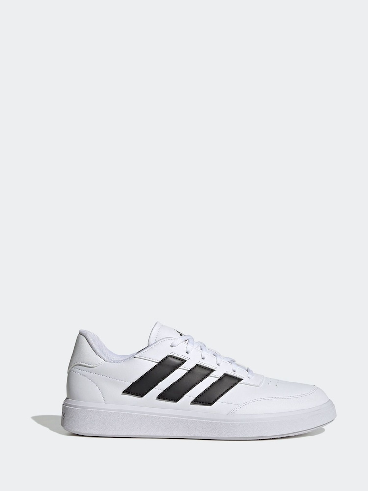 adidas White/Black Courtblock Trainers - Image 1 of 9