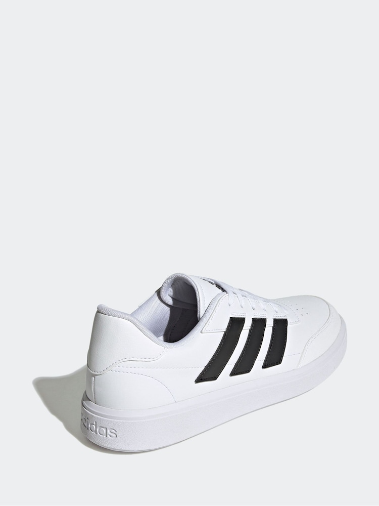 adidas White/Black Courtblock Trainers - Image 2 of 9
