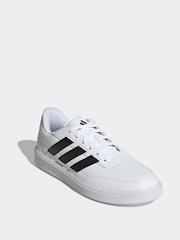 adidas White/Black Courtblock Trainers - Image 3 of 9