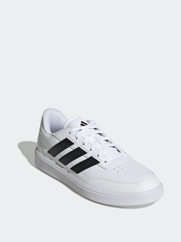 adidas White/Black Courtblock Trainers - Image 3 of 9