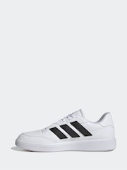 adidas White/Black Courtblock Trainers - Image 4 of 9
