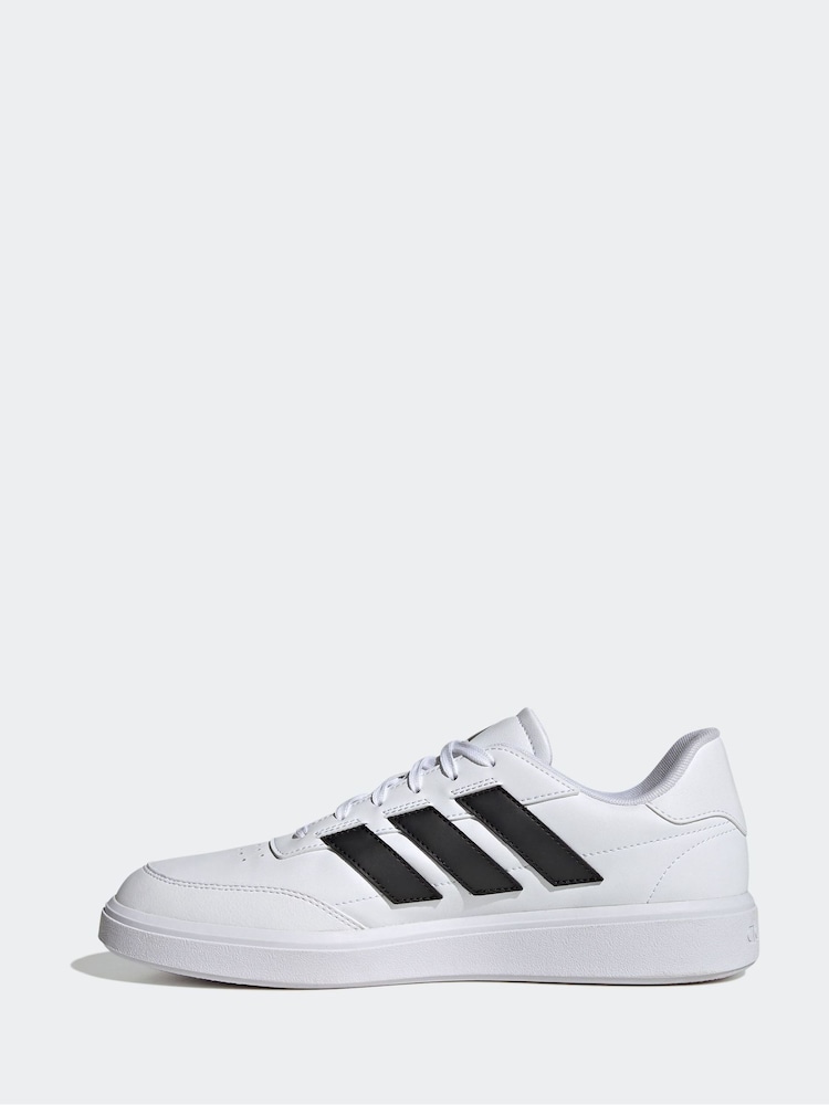 adidas White/Black Courtblock Trainers - Image 4 of 9