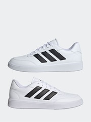 adidas White/Black Courtblock Trainers - Image 5 of 9