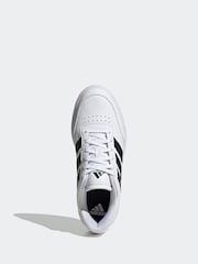 adidas White/Black Courtblock Trainers - Image 6 of 9