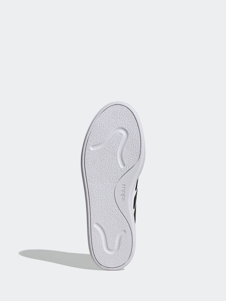 adidas White/Black Courtblock Trainers - Image 7 of 9