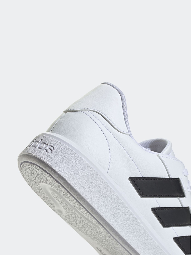 adidas White/Black Courtblock Trainers - Image 8 of 9
