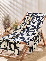 Black Pocket 100% Cotton Beach Towel - Image 1 of 5
