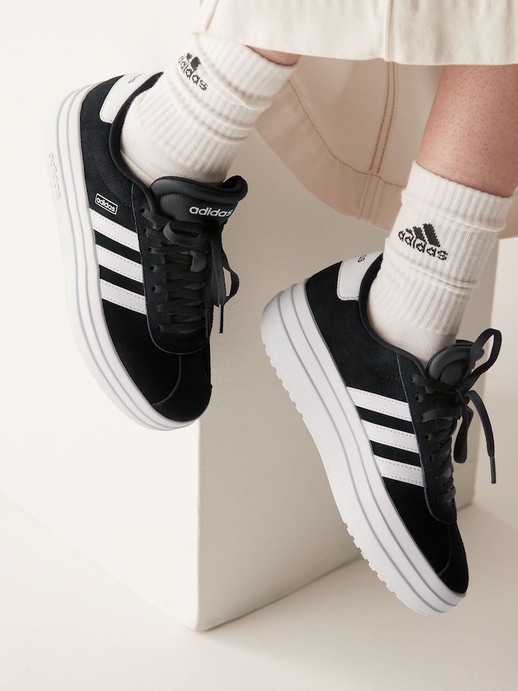 adidas Black/White VL Court Bold Trainers - Image 1 of 10