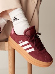 adidas Burgundy Red VL Court Bold Trainers - Image 1 of 11