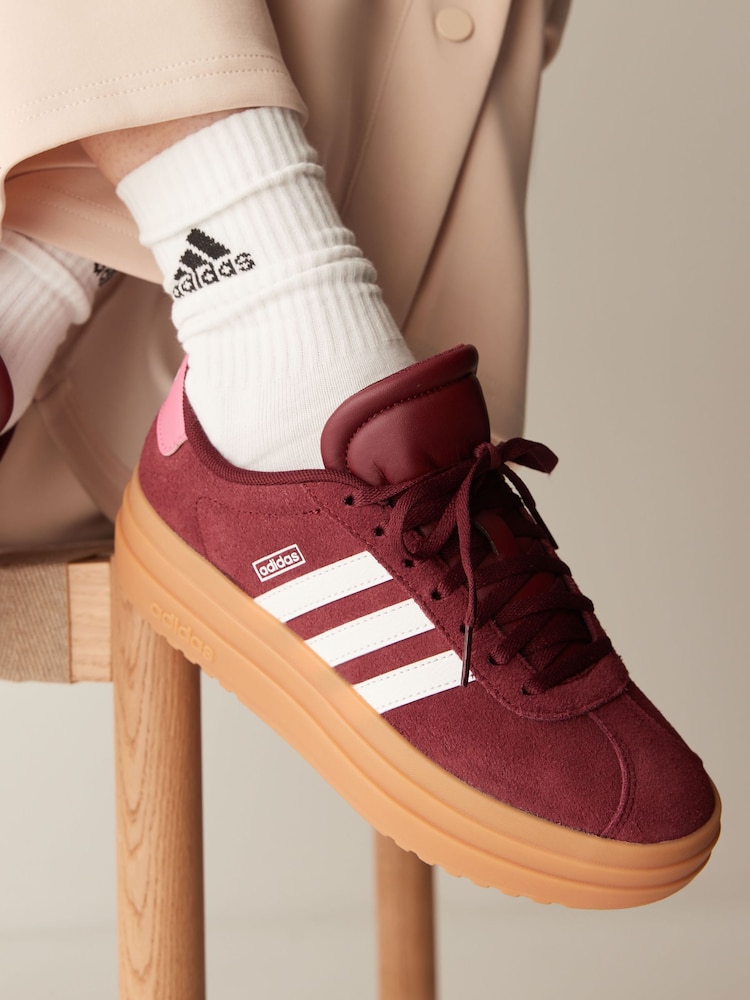 adidas Burgundy Red VL Court Bold Trainers - Image 1 of 11