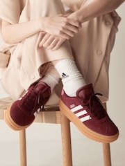 adidas Burgundy Red VL Court Bold Trainers - Image 2 of 11
