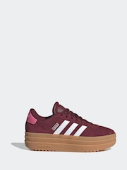 adidas Burgundy Red VL Court Bold Trainers - Image 3 of 11