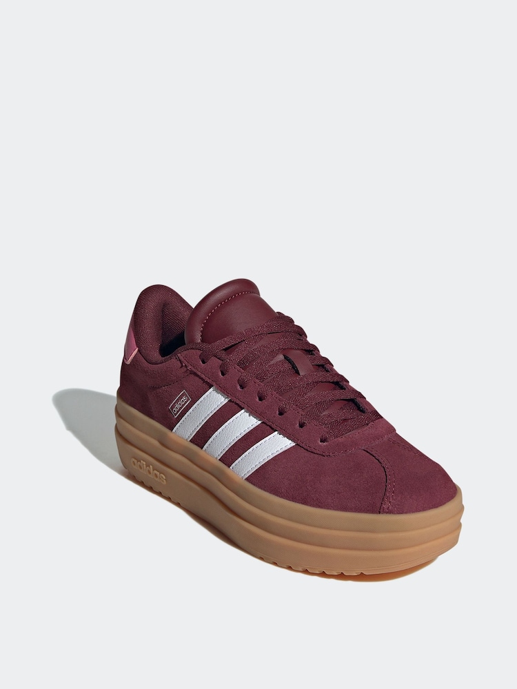 adidas Burgundy Red VL Court Bold Trainers - Image 5 of 11