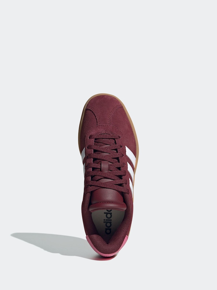 adidas Burgundy Red VL Court Bold Trainers - Image 8 of 11