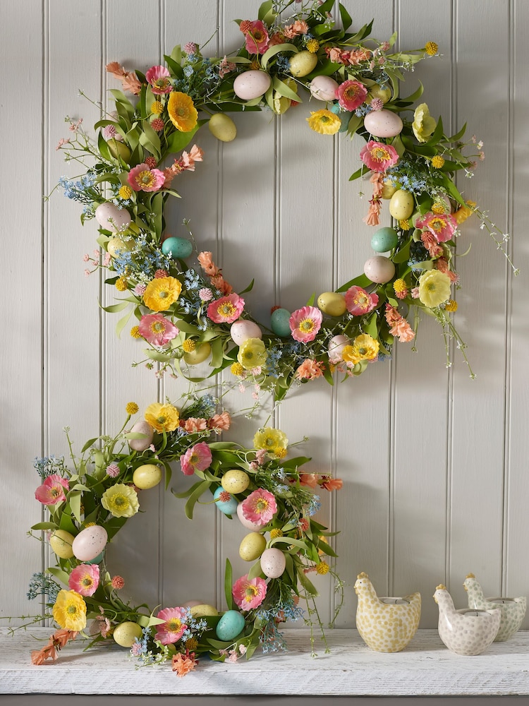 Green Easter Egg Large Floral Wreath - Image 2 of 3