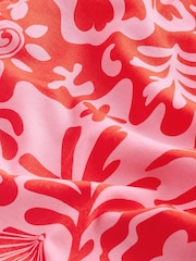 Pink Printed Short Sleeve Shirt with Cuban Collar - Image 8 of 8