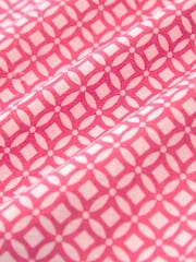 Pink 100% Cotton Linen Blend Printed Short Sleeve Oxford Shirt - Image 7 of 7