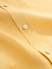 Yellow Standard Collar Signature 100% Linen Short Sleeve Shirt - Image 9 of 9