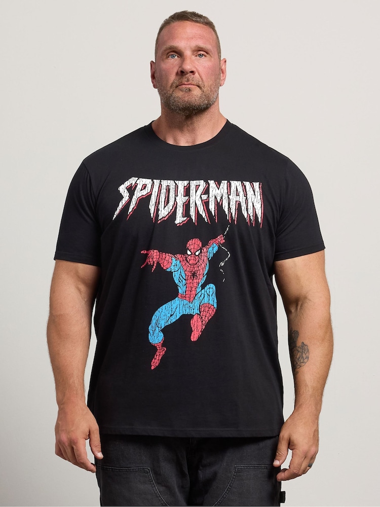 Черный - Стандартный - Badrhino Big & Tall Spiderman футболка - Изображение 1 6