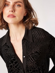 Apricot Black Long Sleeved Animal Print Shirt - Image 5 of 5