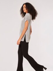 Apricot Silver Plisse Deep V Back Top - Image 5 of 6