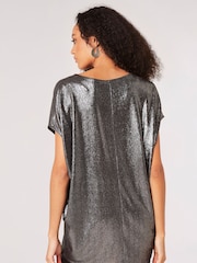 Apricot Solid Sparkle Cocoon Top - صورة 2 من 4