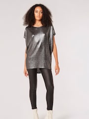 Apricot Solid Sparkle Cocoon Top - صورة 3 من 4