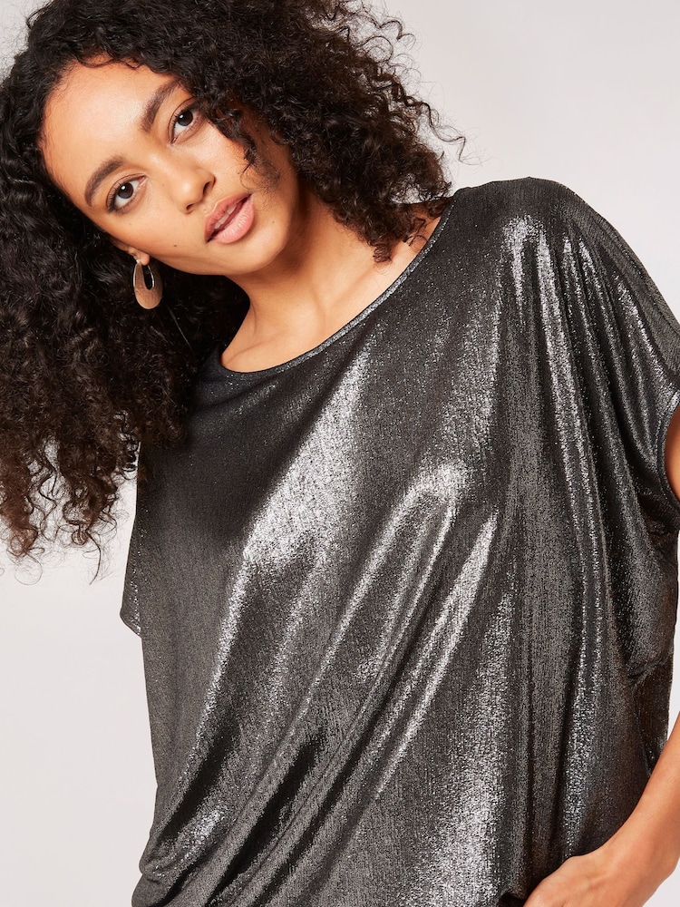 Apricot Solid Sparkle Cocoon Top - صورة 4 من 4