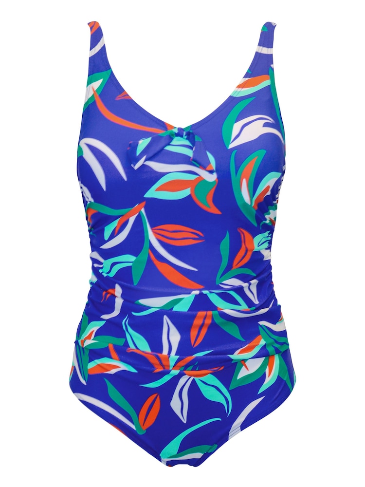 Pour Moi Blue Scoop Neck Tummy Control Swimsuit - Image 4 of 4