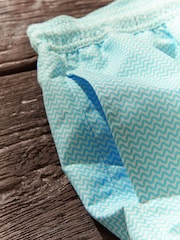 Aqua/White Mini Wave Printed Swim Shorts - Image 10 of 12