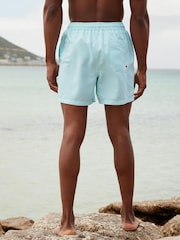 Aqua/White Mini Wave Printed Swim Shorts - Image 6 of 12