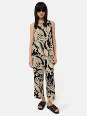 Jigsaw Strokes Floral Palazzo Black Trousers - Image 3 of 5