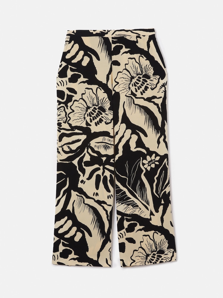 Jigsaw Strokes Floral Palazzo Black Trousers - Image 5 of 5
