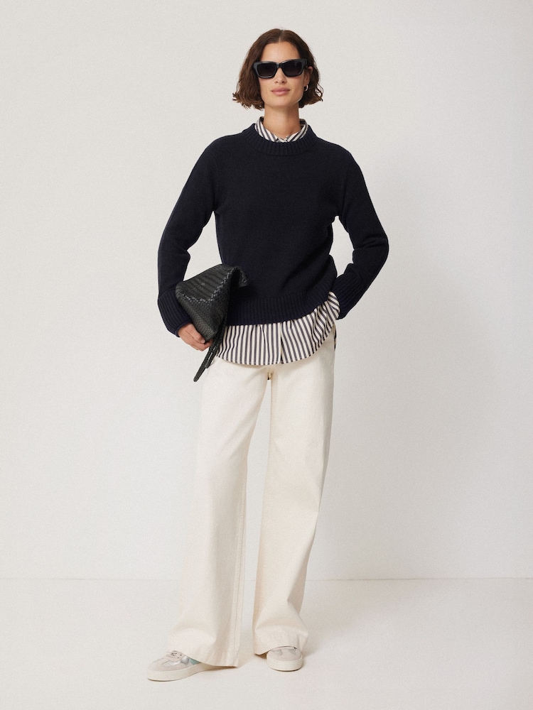 Jigsaw Blue Wool Cashmere Blend Jumper - Image 1 of 7