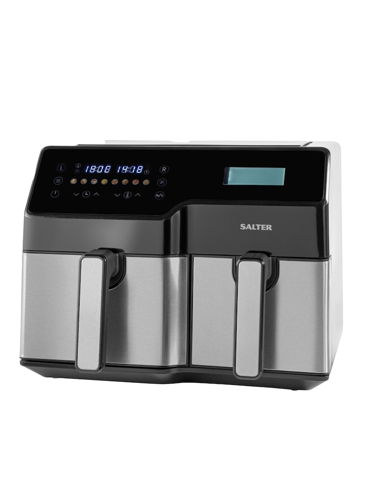 Salter Silver Dual Sector Air Fryer - Image 1 of 4 Salter Silver Dual Sector Air Fryer - Image 1 of 4