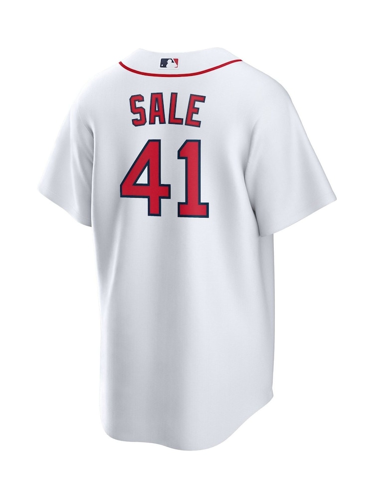White Jersey Boston Red Sox Official Replica Home White Jersey with Sale 41 printing Youth - Image 3 of 3