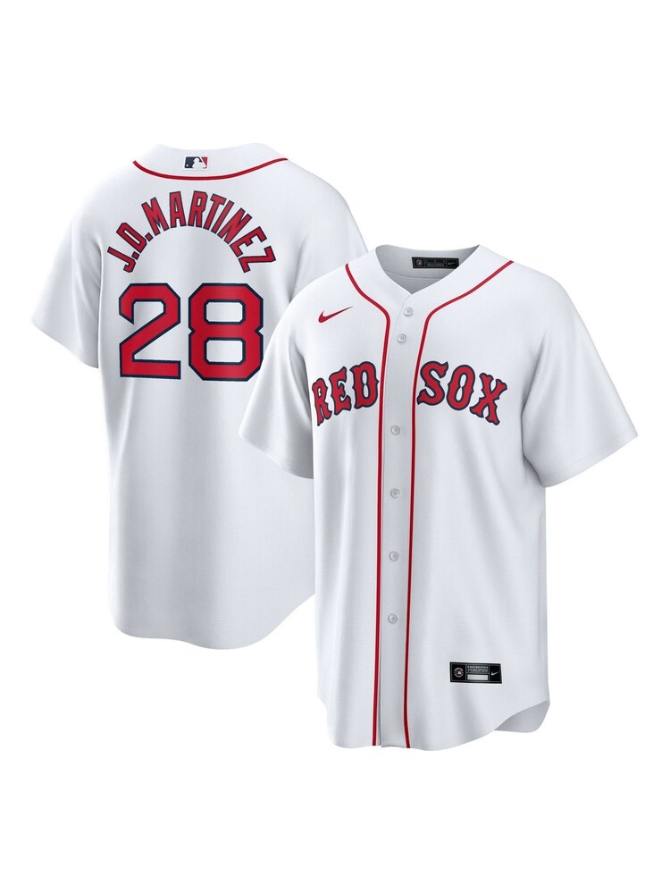 Fanatics Boston Red Sox Official Replica Home White Jersey with Martinez 28 printing Youth - Image 1 of 3 Fanatics Boston Red Sox Official Replica Home White Jersey with Martinez 28 printing Youth - Image 1 of 3