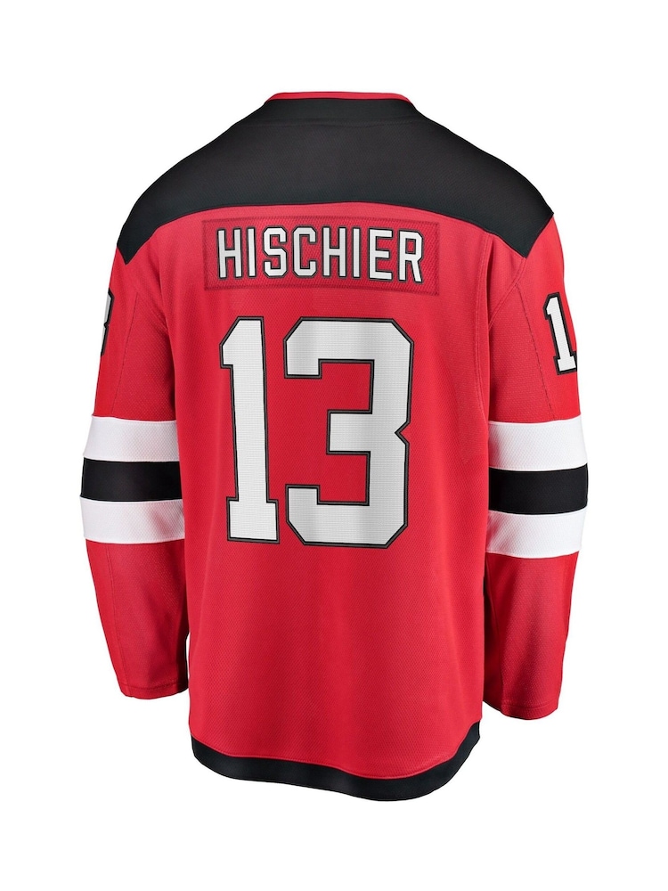 Fanatics Red New Jersey Devils Branded Home Breakaway Nico Hischier Jersey - Image 3 of 3