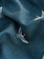 Slate Blue Bamboo Crane Printed Swim Shorts - Image 10 of 12