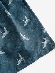 Slate Blue Bamboo Crane Printed Swim Shorts - Image 9 of 12