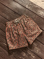 Rust Orange Printed Swim Shorts - Image 6 of 11