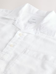 White Linen Blend Short Sleeve Shirt - Image 7 of 7