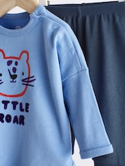 Cobalt Blue Lion Baby Top and Leggings 2 Piece Set - Image 5 of 8