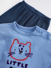 Cobalt Blue Lion Baby Top and Leggings 2 Piece Set - Image 6 of 8