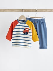 Blue Tractor Baby Top and Leggings 2 Piece Set - Image 1 of 9