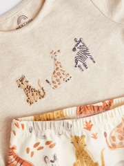 Neutral Safari Baby Top and Leggings 2 Piece Set - Image 4 of 7
