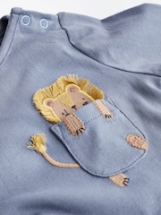 Blue Lion Pocket Baby Top and Leggings 2 Piece Set - Image 6 of 7
