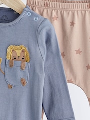 Blue Lion Pocket Baby Top and Leggings 2 Piece Set - Image 7 of 7